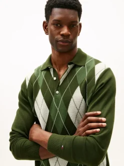 Tommy Hilfiger Shirts*ARGYLE LS RUGBY arctic spruce