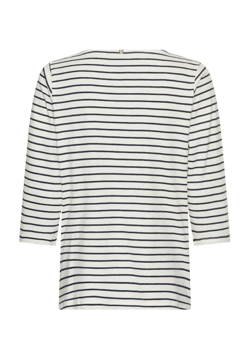 Camel Active Shirts*3/4-Arm T-Shirt mit Seitenschlitzen night blue stripes