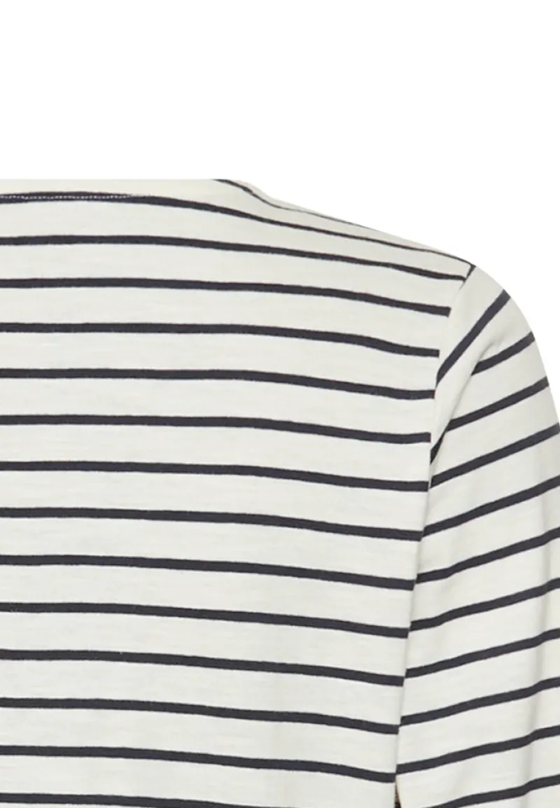 Camel Active Shirts*3/4-Arm T-Shirt mit Seitenschlitzen night blue stripes