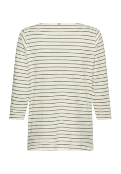 Camel Active Shirts*3/4-Arm T-Shirt mit Seitenschlitzen light khaki stripes