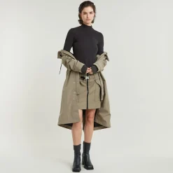 G-star Raw Shirts*Asymmetric zip cropped slim mock ls wmn dk black