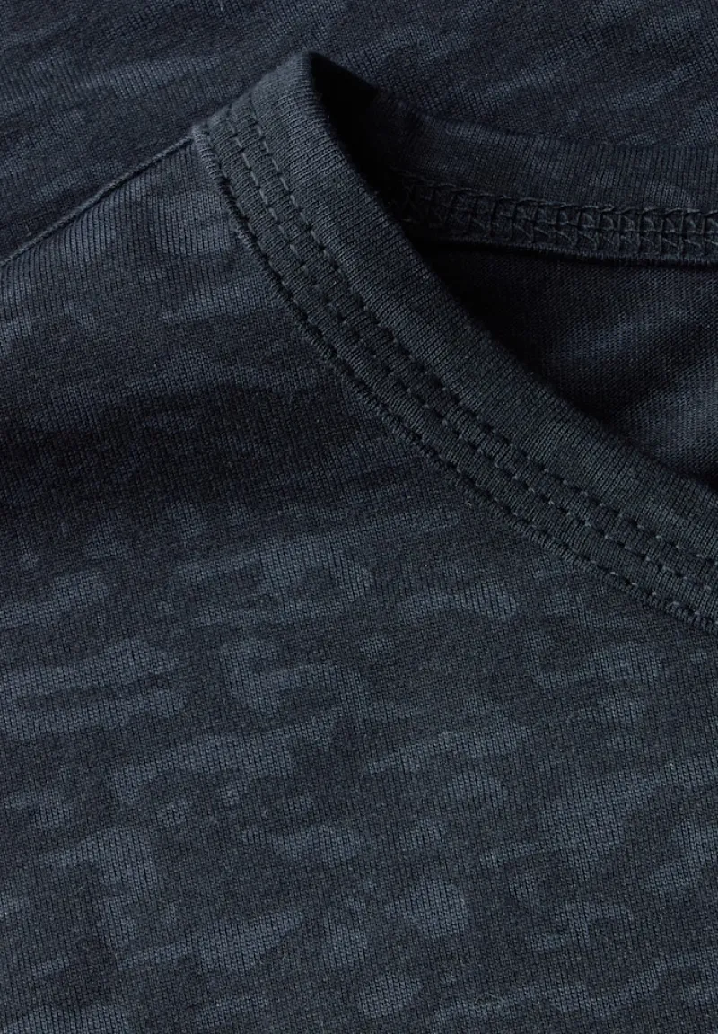 Cecil Shirts*Ausbrenner-Shirt mit Wording universal blue