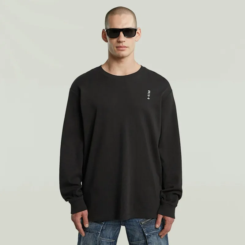 G-star Raw Shirts*Back embro text loose r t ls dk black