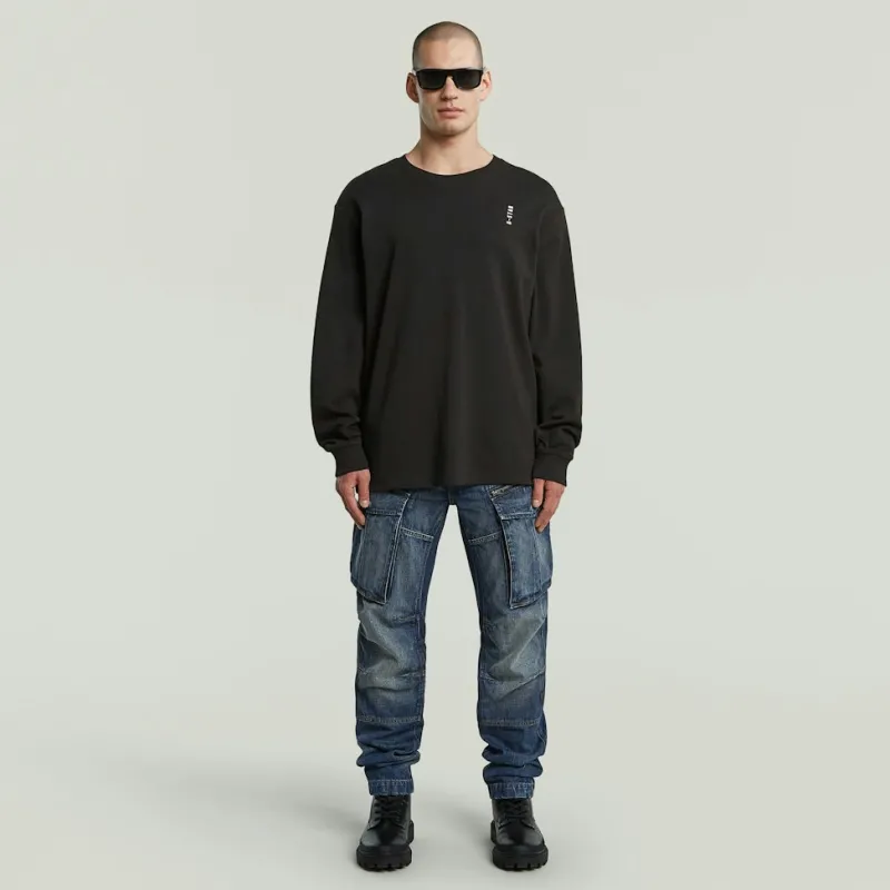 G-star Raw Shirts*Back embro text loose r t ls dk black