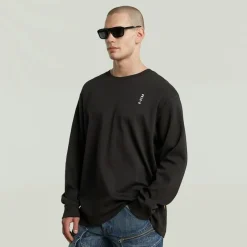 G-star Raw Shirts*Back embro text loose r t ls dk black