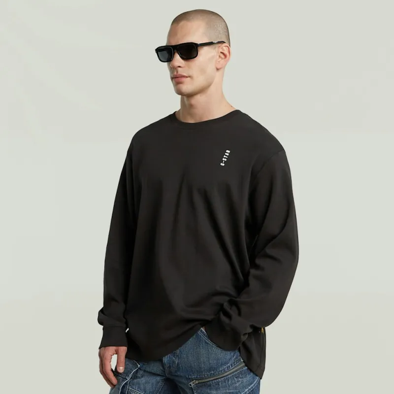 G-star Raw Shirts*Back embro text loose r t ls dk black