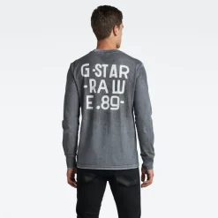 G-star Raw Shirts*Back spray r t ls dk black spray outside