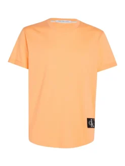 Calvin Klein Jeans Shirts*BADGE ROUND HEM TEE crushed orange