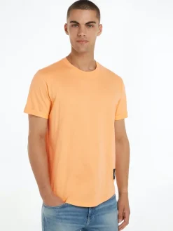 Calvin Klein Jeans Shirts*BADGE ROUND HEM TEE crushed orange