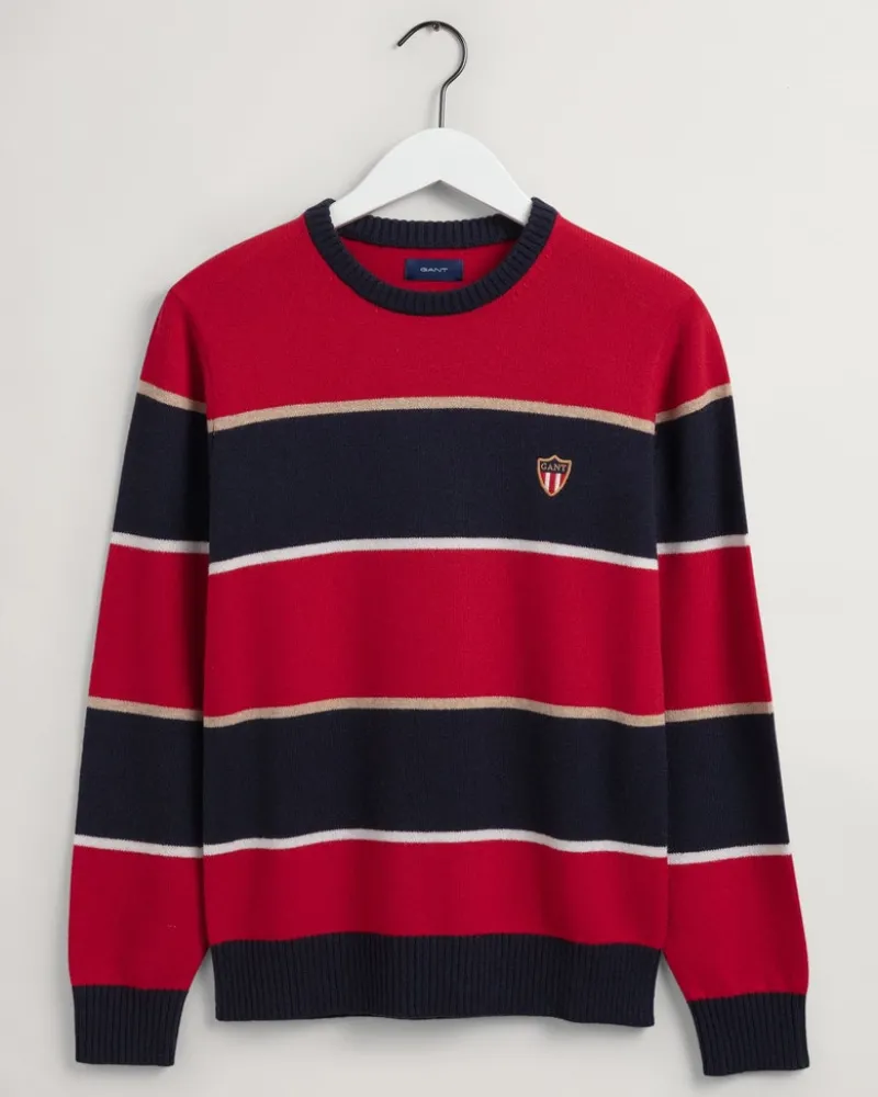 Gant Pullover & Sweatshirts|Big Boys*Banner Shield Rundhalspullover mit Streifen equestrian red