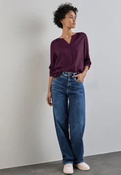 Street One Blusen*Basic Bluse in Unifarbe caspia purple