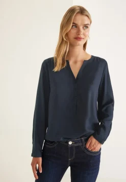 Street One Blusen*Basic Bluse in Unifarbe dark blue