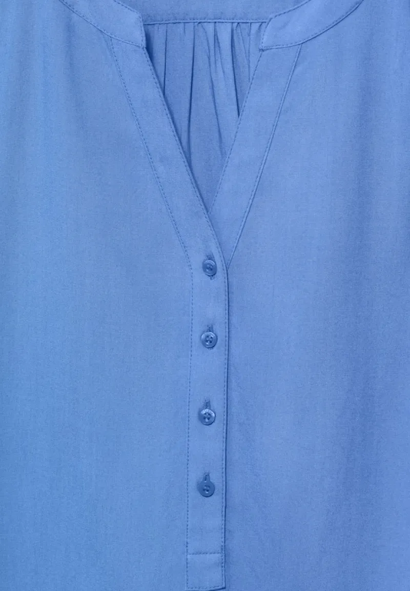 Street One Blusen*Basic Bluse in Unifarbe marina blue