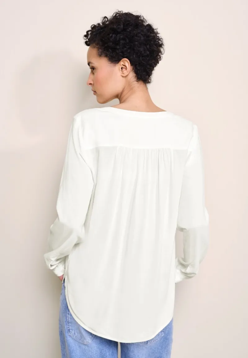 Street One Blusen*Basic Bluse in Unifarbe off white