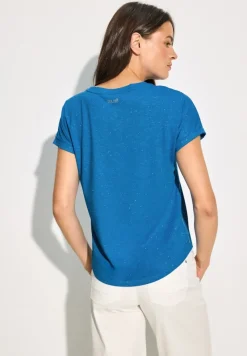 Cecil Shirts*Basic Glitzer T-Shirt azure blue melange