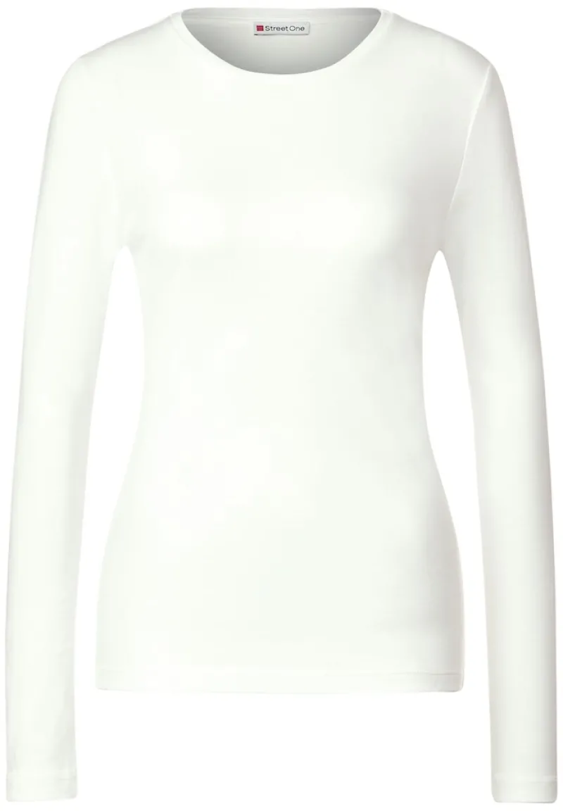 Street One Shirts*Basic Langarmshirt off white