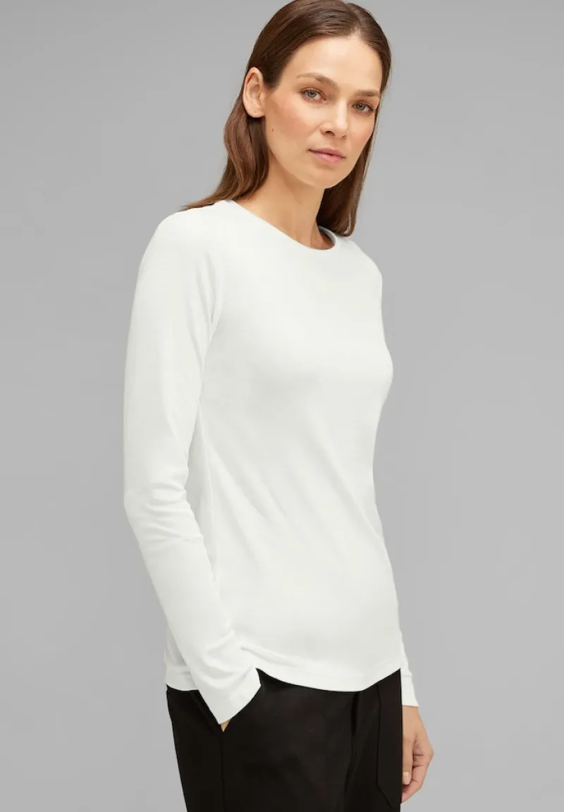 Street One Shirts*Basic Langarmshirt off white