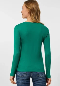 Cecil Shirts*Basic Langarmshirt smaragd green