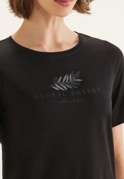 Street One Shirts*Basic Partprint T-Shirt Black