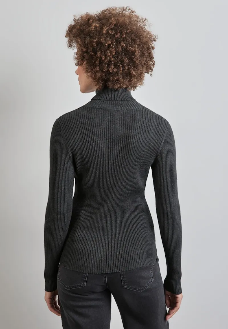 Street One Pullover & Sweatshirts*Basic Rollkragen-Pullover gravel grey mel.