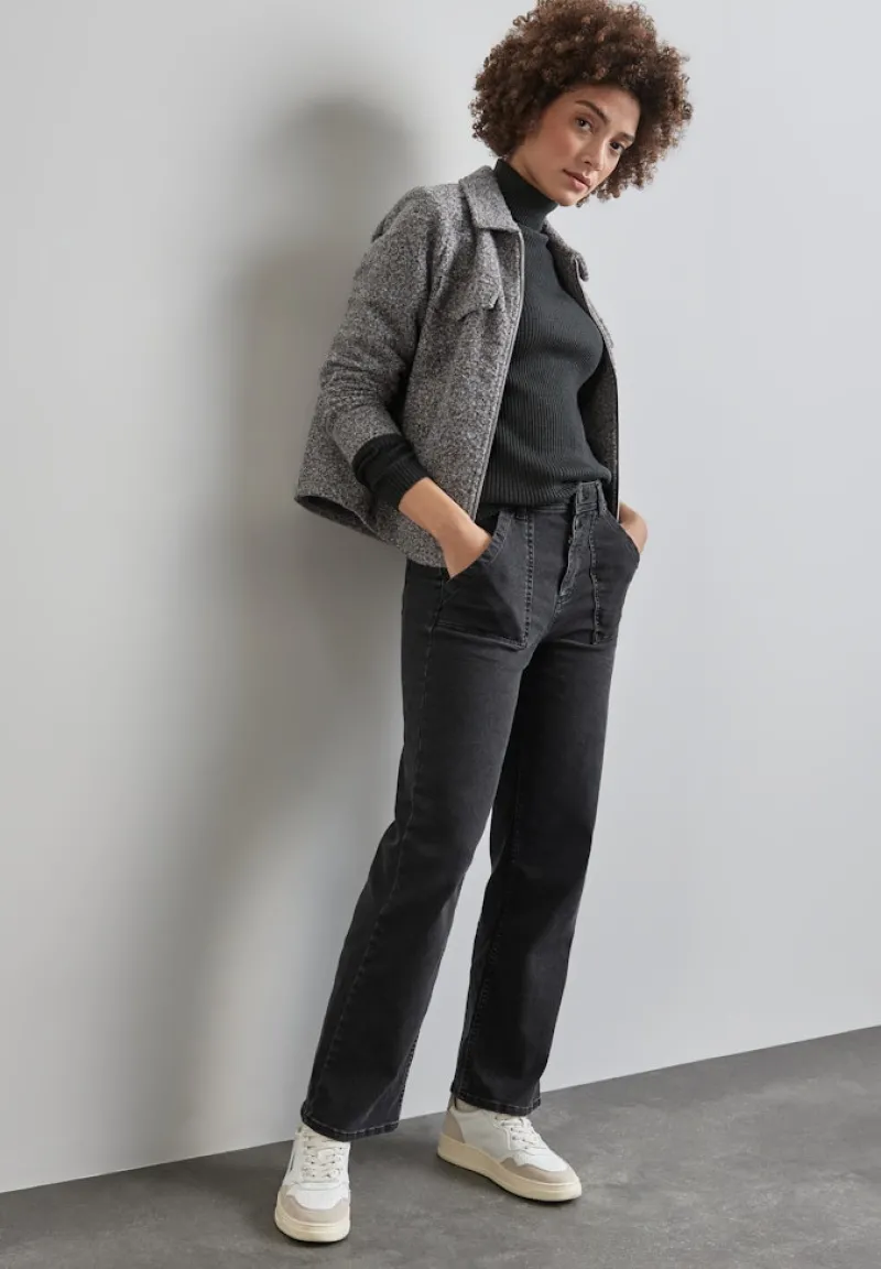 Street One Pullover & Sweatshirts*Basic Rollkragen-Pullover gravel grey mel.