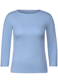 Cecil Shirts*Basic Shirt in Unifarbe soda blue