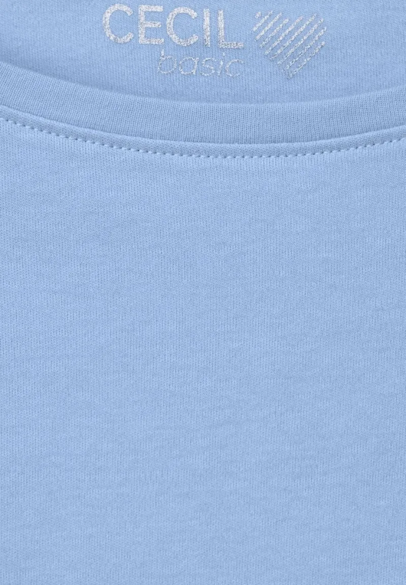 Cecil Shirts*Basic Shirt in Unifarbe soda blue