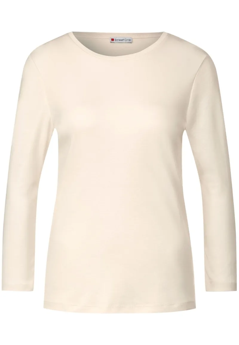 Street One Shirts*Basic Shirt mit 3/4 Arm lucid white