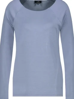 Monari Shirts*Basic Shirt mit Glanznaht smokey blue