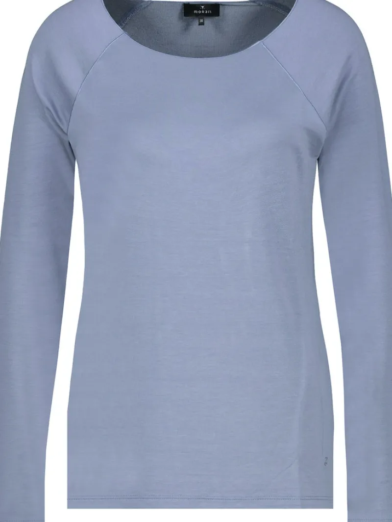Monari Shirts*Basic Shirt mit Glanznaht smokey blue