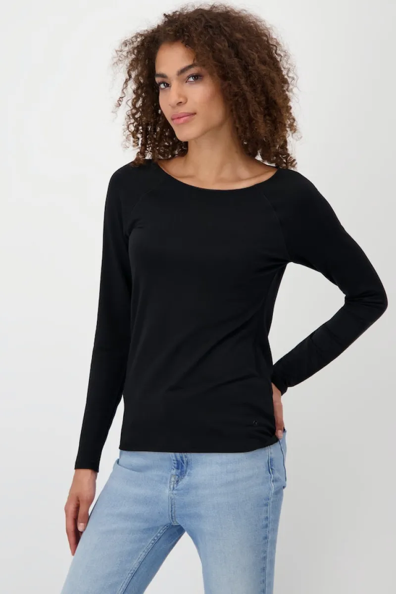 Monari Shirts*Basic Shirt mit Glanznaht Schwarz