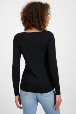 Monari Shirts*Basic Shirt mit Glanznaht Schwarz