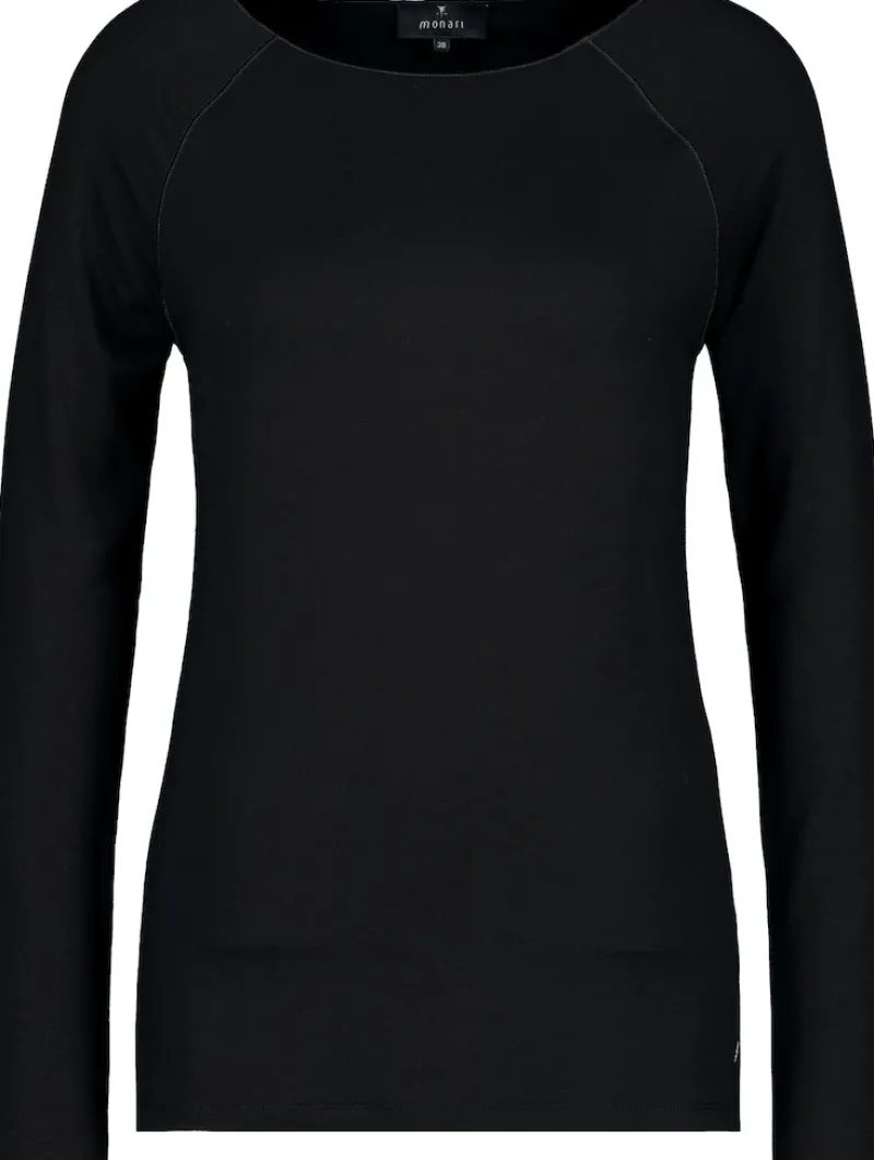 Monari Shirts*Basic Shirt mit Glanznaht Schwarz