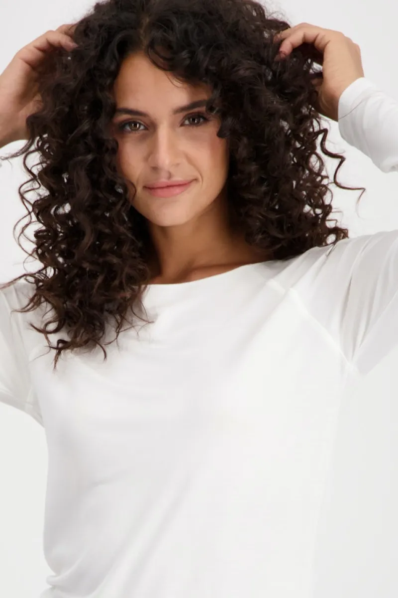 Monari Shirts*Basic Shirt mit Glanznaht off-white