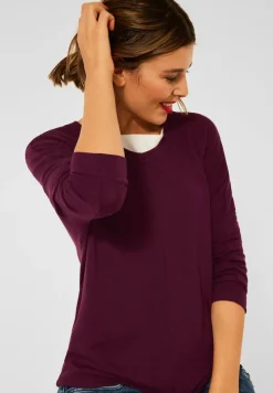 Street One Shirts*Basic Shirt mit Raffung high ruby