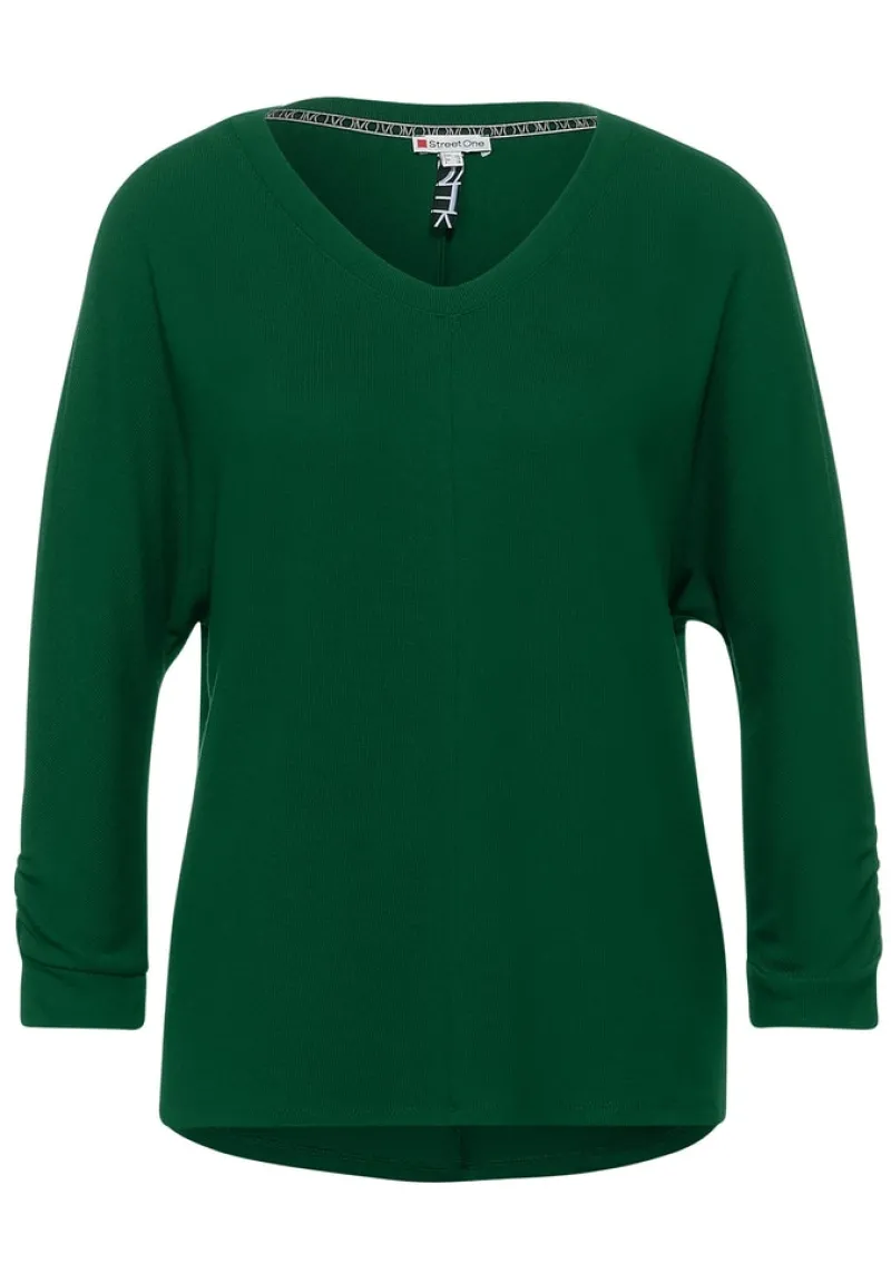 Street One Shirts*Basic Shirt mit Raffung timeless green