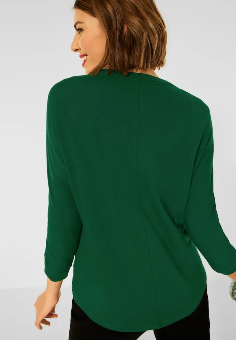 Street One Shirts*Basic Shirt mit Raffung timeless green