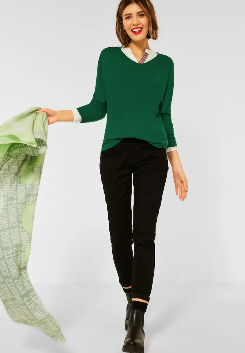 Street One Shirts*Basic Shirt mit Raffung timeless green