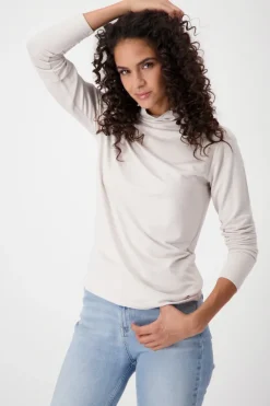 Monari Shirts*Basic Shirt mit Stehkragen stone