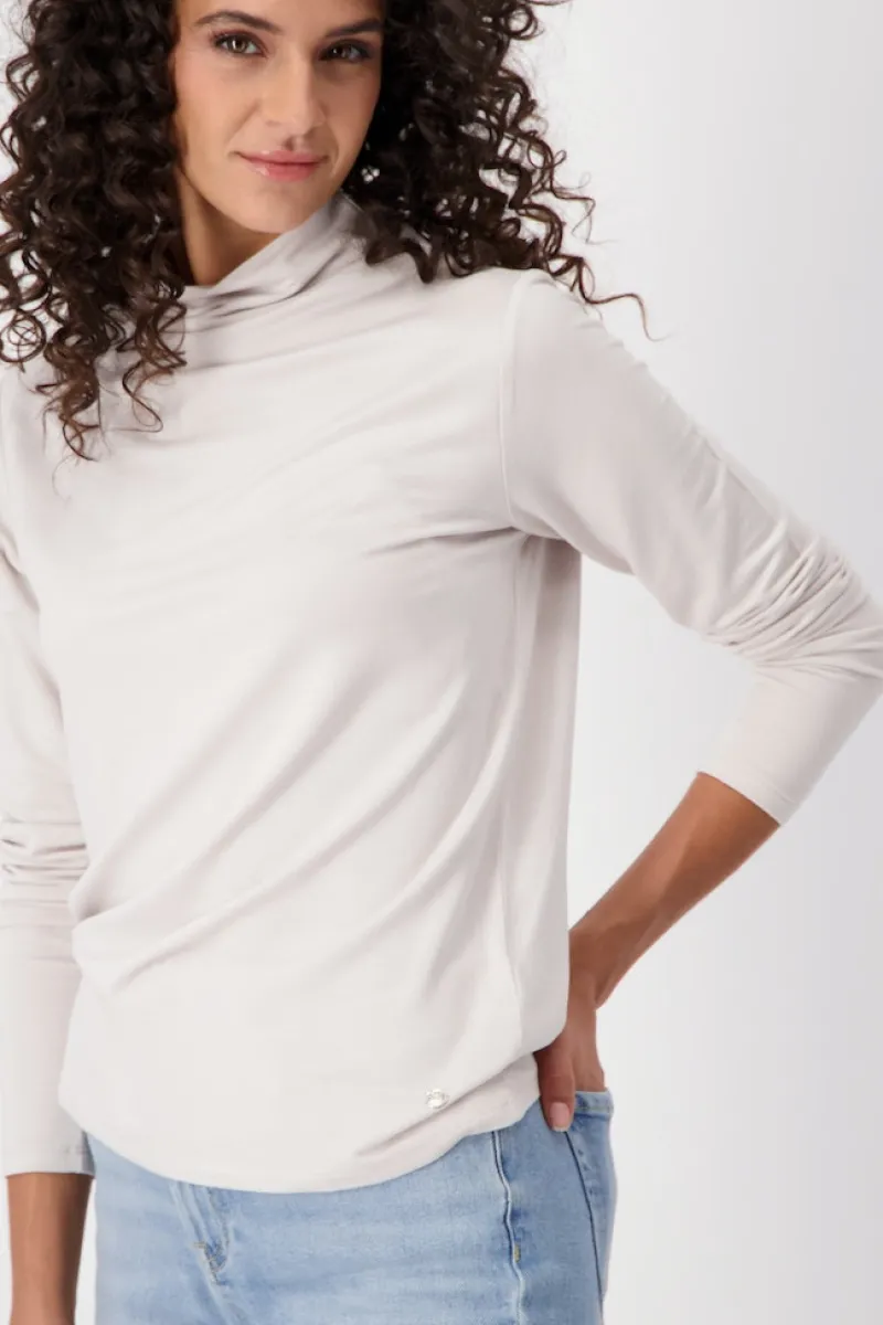 Monari Shirts*Basic Shirt mit Stehkragen stone