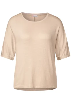 Street One Shirts*Basic Slubyarn T-Shirt light smooth sand