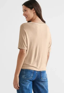 Street One Shirts*Basic Slubyarn T-Shirt light smooth sand