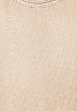 Street One Shirts*Basic Slubyarn T-Shirt light smooth sand