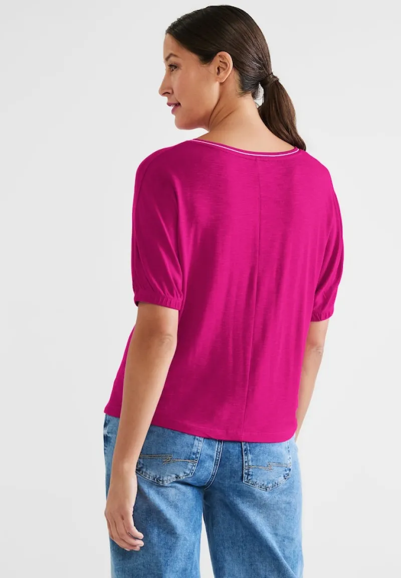 Street One Shirts*Basic Slubyarn T-Shirt nu pink