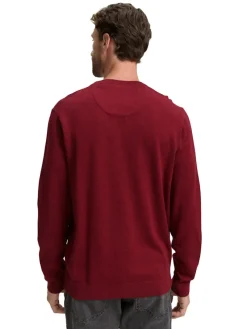 Tom Tailor Pullover & Sweatshirts|Big Boys*Basic Strickpullover aus Baumwolle dark samba red melange