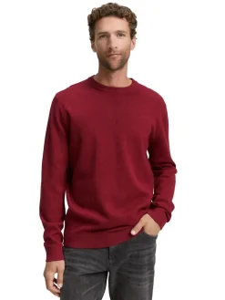 Tom Tailor Pullover & Sweatshirts|Big Boys*Basic Strickpullover aus Baumwolle dark samba red melange