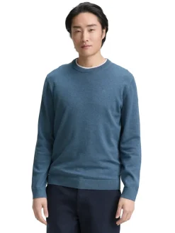 Tom Tailor Pullover & Sweatshirts|Big Boys*Basic Strickpullover aus Baumwolle real teal melange