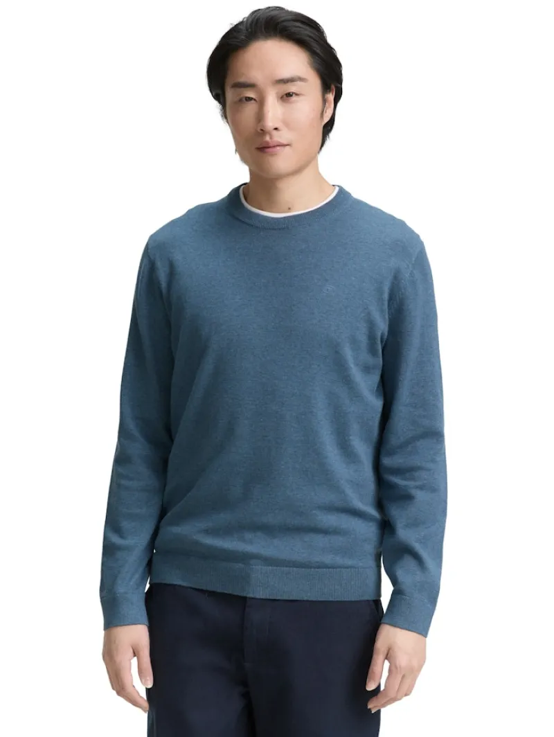 Tom Tailor Pullover & Sweatshirts|Big Boys*Basic Strickpullover aus Baumwolle real teal melange