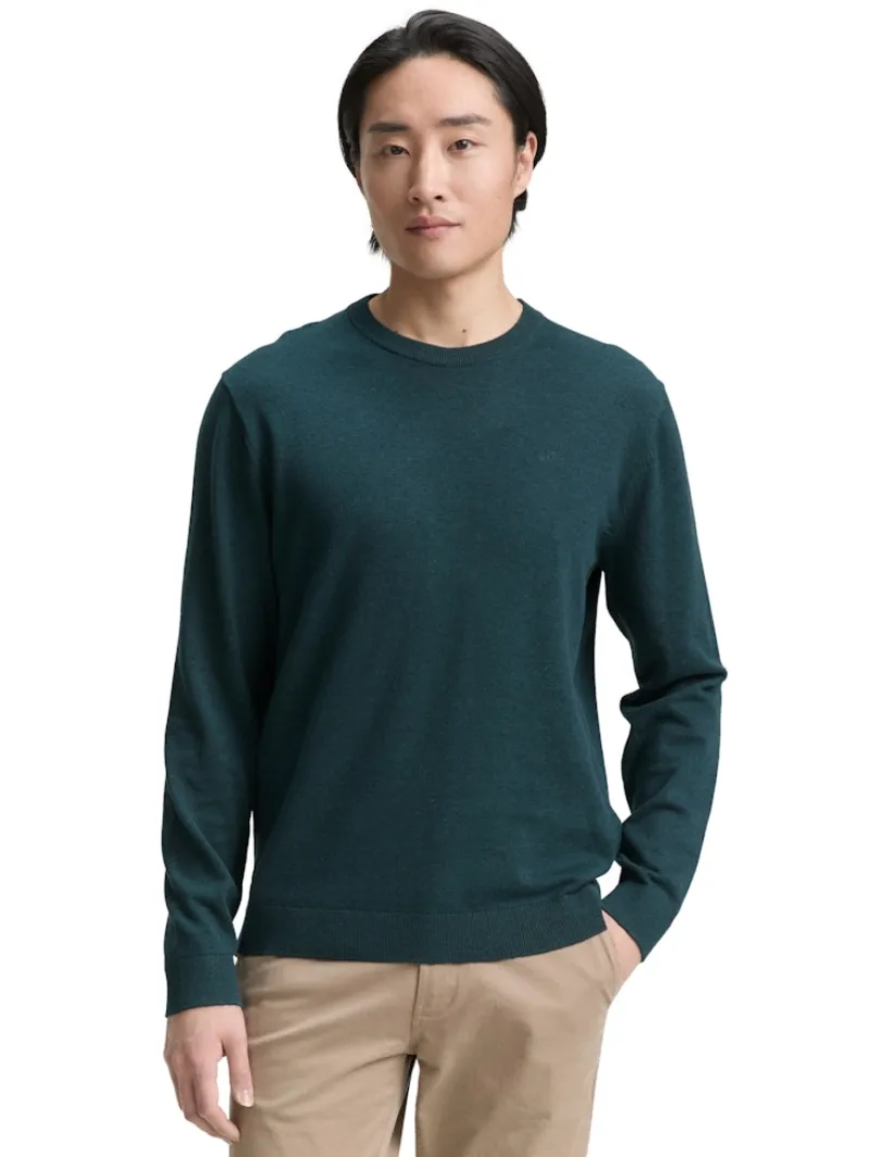 Tom Tailor Pullover & Sweatshirts|Big Boys*Basic Strickpullover aus Baumwolle sapphire green melange