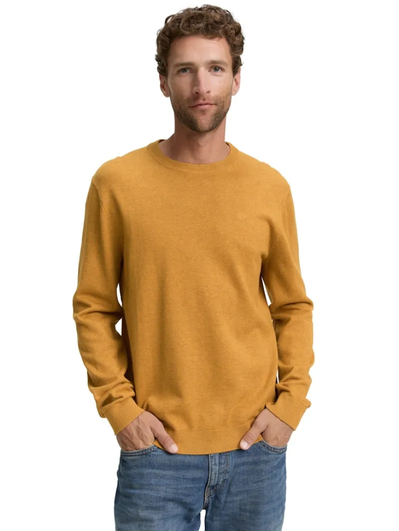 Tom Tailor Pullover & Sweatshirts|Big Boys*Basic Strickpullover aus Baumwolle mustard melange